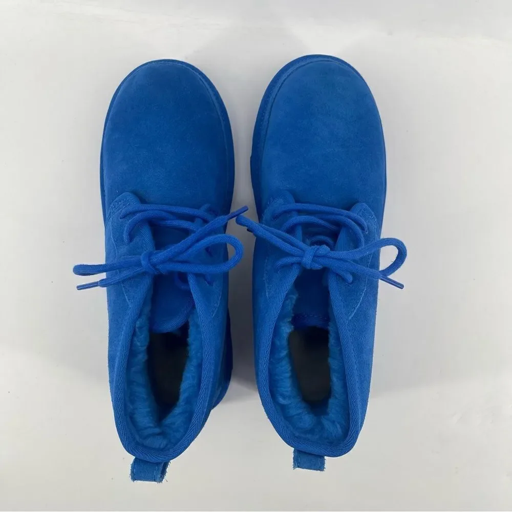 UGG Kids Neumel II Chukka Boots Size 6 Royal Blue Suede Lace-Up 1017320K